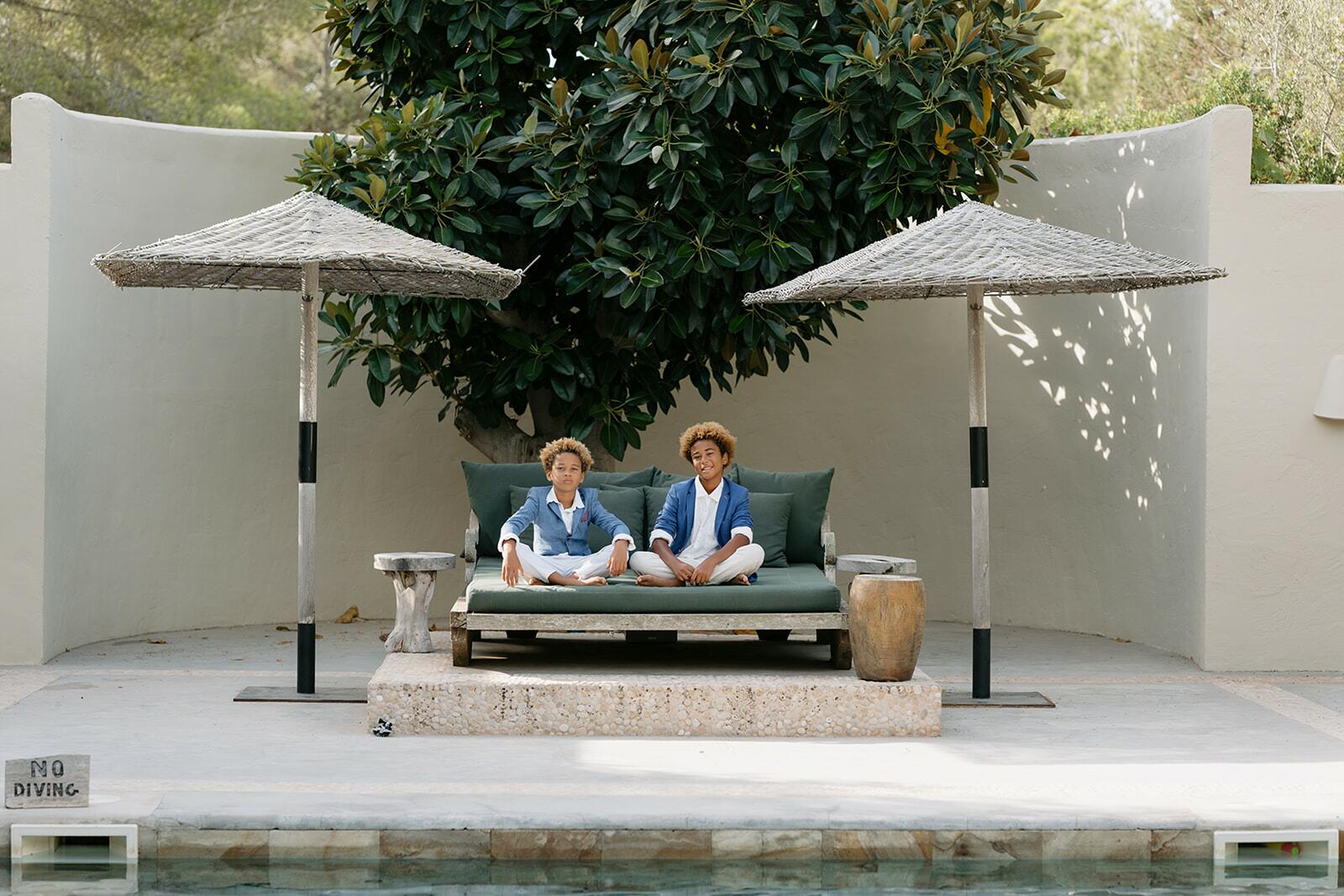 Family life in Ibiza in a private villa setting