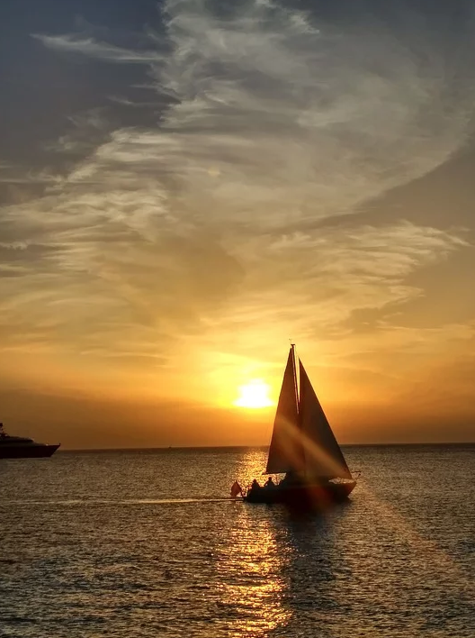 Sailboat Ibiza sunset